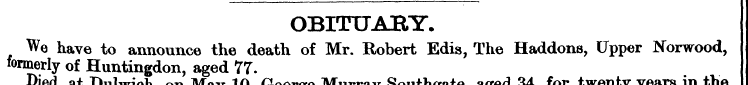 OBITUARY. formerl We y have of H to unti...