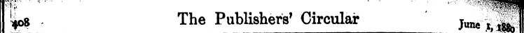 fr " The Publishers' Circular ; J««e i w...