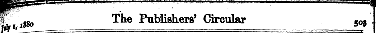 W^~ The Publishers' Circular 50, I * —--...