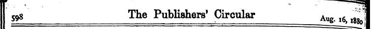 S98 The Publishers' Circular Aug l6 ^ j
