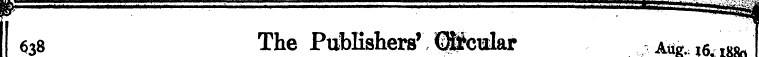 § 3 8 The Publishers' Circular Aag. 16^8...