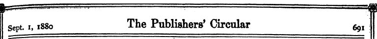 Sept. i, 1880 The Publishers' Circular ^