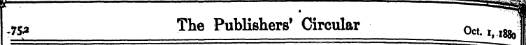 .7Sa The Publishers' Circular Oct /^l -