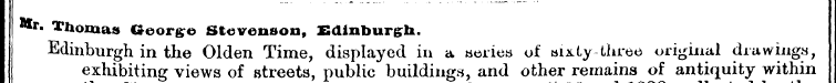 ^r- Thomas* George Stevenson, Edinburgh....