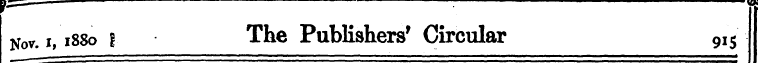 Nor. i, 1880 l The Publishers' Circular ...