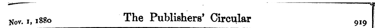 Nov. i, 1880 The Publishers' Circular OI...