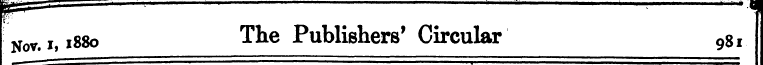 mgs^s==^^— - " — ' " . Nov. i, 1880 The ...