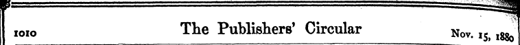 r ioro The Publishers' Circular Nov- , s...