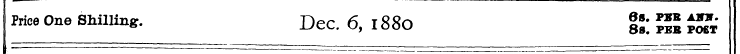 Price One Shilling. Dec. 6, l88o |2; ™ {...