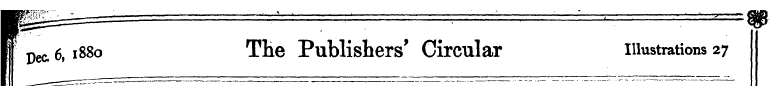 if pec. 6,1880 THe Publishers' Circular ...