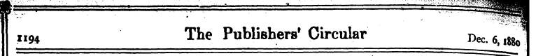 ^194 The Publishers' Circular 6 lJ&) ^