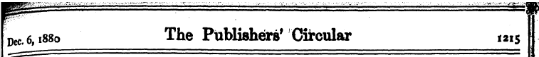 P^ ¦ • ¦ ¦ f 1^ .6,1880 The Publishers' ...
