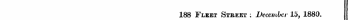 188 Fleet Street : December 15, 1880.