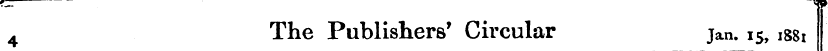 4 The Publishers' Circular jan. 15, 1881