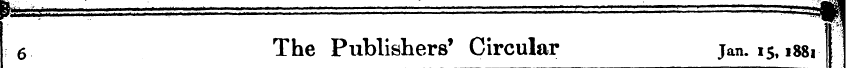 6 The Publishers' Circular Jan. 15,1881