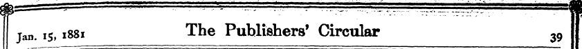Jan. is, 1881 The Publishers' Circular 3...