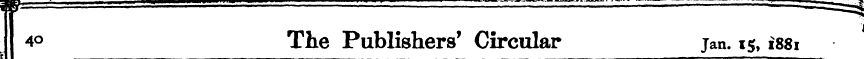 40 The Publishers' Circular jan. 15,1881