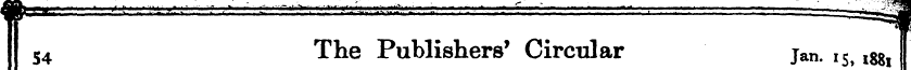 54 The Publishers' Circular jan. i5, Esg...