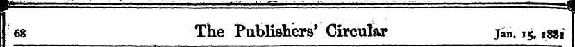 68 The Publishers' Circular jin. 15,18S1