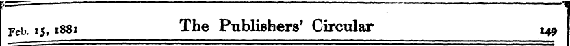 f= : Feb. 151881 The Publishers' Circula...