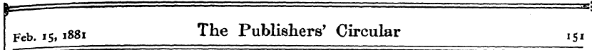 Feb. is1881 The Publishers' Circular , S...