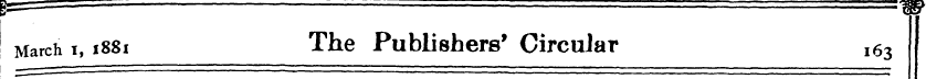 March i, 1881 The Publishers' Circular l...