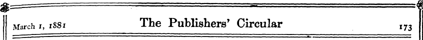 March i, iS8i The Publishers' Circular I...