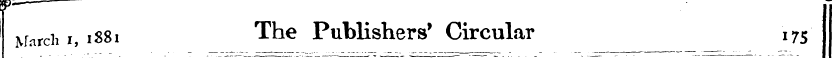 March i, 1381 The Publishers' Circular i...