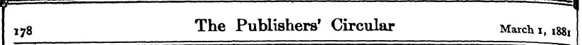 178 The Publishers 1 Circular March i, i...