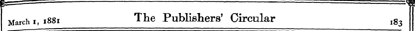 March i, 1881 The Publishers' Circular l...