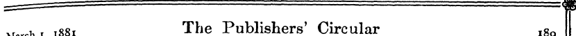 „ . , .u. The Publishers' Circular ,« o