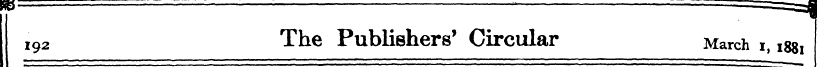 I92 The Publishers' Circular March i, 18...