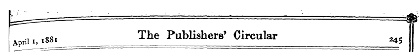 l88l The Publishers' Circular 245