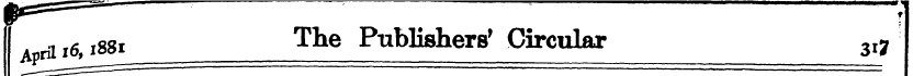 . 6 l88l The Publishers' Circular 3l j