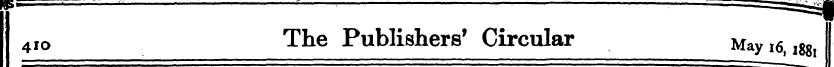 4io The Publishers 1 Circular May — l6 ^...