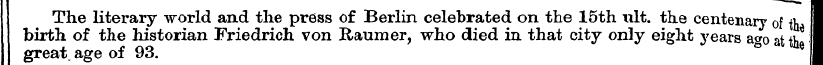 birth The of literary the historian worl...