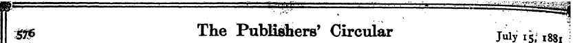 iffls ***<' The Publishers' Circular jJ ...