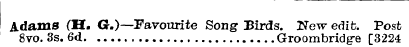 Adams 8vo. 3s. ( 6 H d . <*.)—Favourite ...