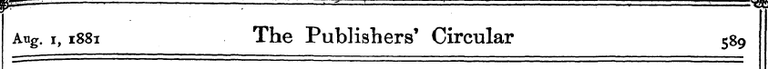 Aug. i, 1881 The Publishers' Circular S ...