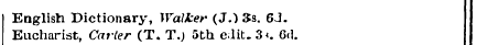 English Dictionary, Walter (J.) 3s. 6J. ...