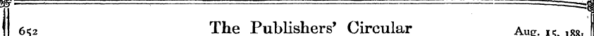 6<2 The Publishers' Circular auk s«. ^