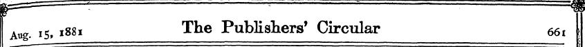vp Aug. is, **** The Publishers' Circula...