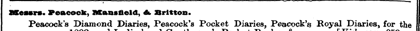 m Messrs. Peacock, Mansfield, A. Sritton...