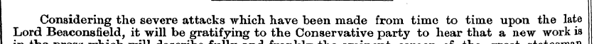 Lord Considering Beaconsfield the , it s...