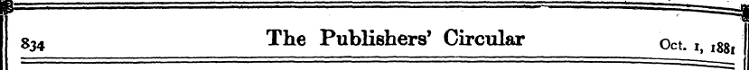 834 The Publishers' Circular Oct. i, i$8...