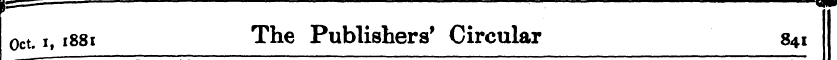 Oct# I f 1881 The Publishers' Circular 8...