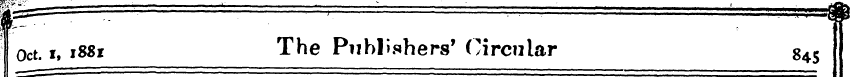 V Oct. i, i8«r The Publishers' Circular ...