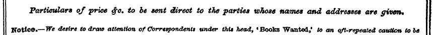 Particulars of price <f0. to be sent dir...