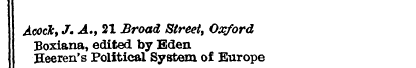 Acock, J.A.,21 Broad Street, Oxford Boxi...
