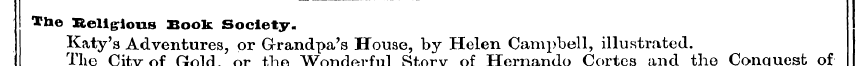 The -Religious Boole Society. T Katy me ...